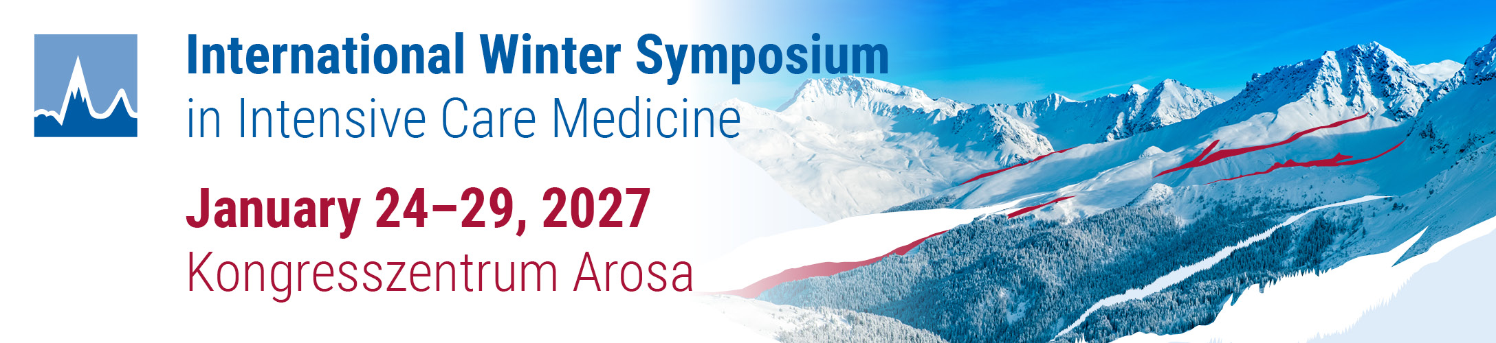 Header banner for the conference: International Winter Symposium in Intensive Care Medicine 2027. This goes from 24 January 2027 to 29 January 2027 in Arosa.